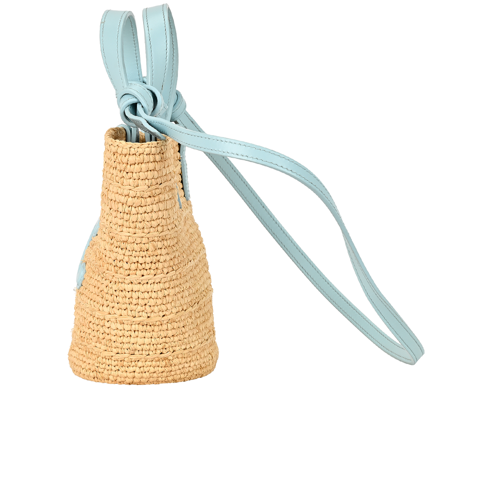 Nano Supple Classic Panier, &pound;595, Handbags, Beige/Blue, Leather/Raffia, Bottom view